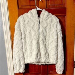 White Quilted Zip-Up Jacket